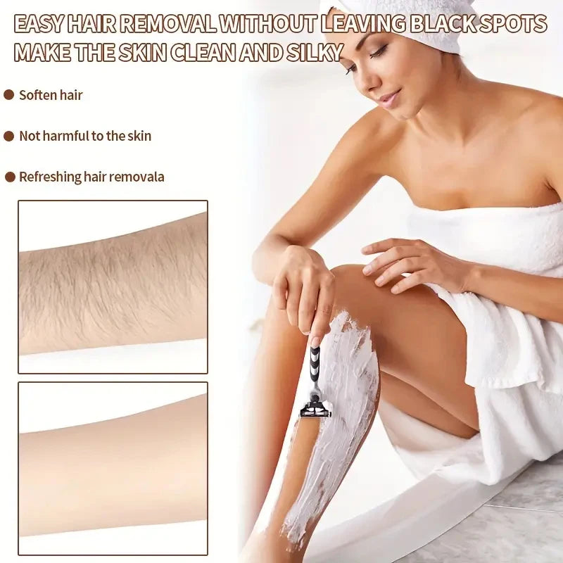 Gentle and Soothing Hair Removal Cream for Sensitive Skin - Alcohol-Free, Suitable for Underarms and Bikini Area, Painless Hair Removal for Women, 1-Pack Qme