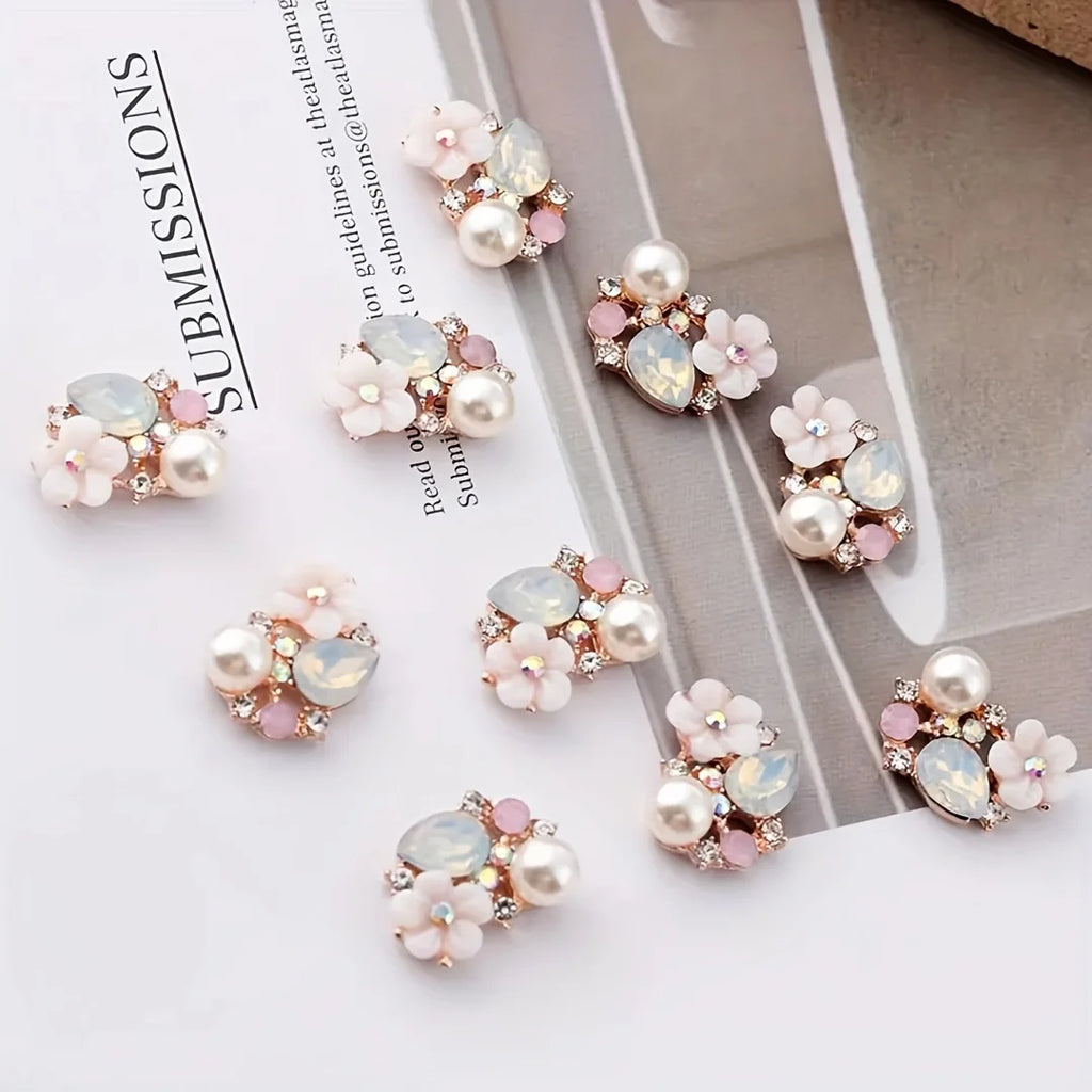 Imitation Shell Flower Plate Diamond Buckle Jewelry DIY Handmade Shoes, Clothing, Bags Alloy Accessories Pendant Qme