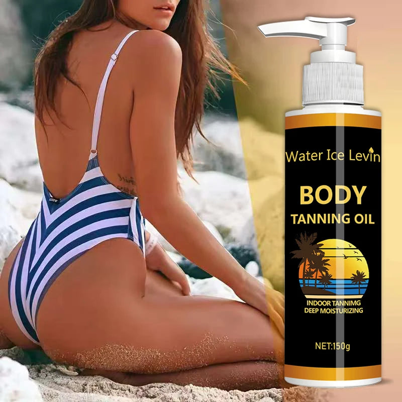 Body Tanning Oil, Containing Coconut Oil for Deep Hydration, Sunless Tanning Qme