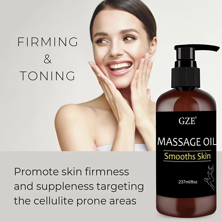 GZE Body Smooths Skin Massage Oil Infused with Collagen and Stem Cell Skin Tightening Moisturizing Firming Body Cleansing Qme