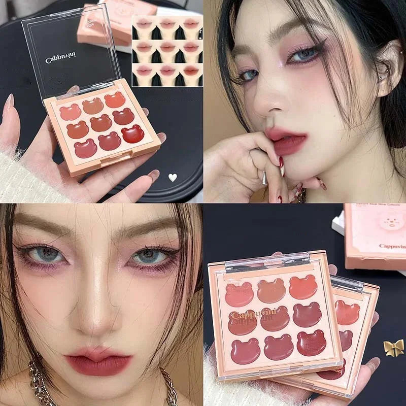 Purplish Orange Nine Colors Lip Mud Velvet Matte Lipstick Makeup Silky Mud Like Texture Lip Gloss Lips Cheeks Dual-use Cosmetics Qme