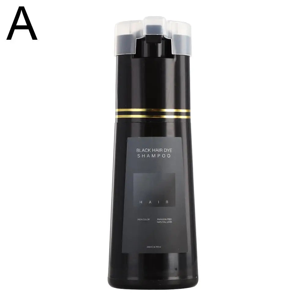 200ML Hair Coloring Shampoo Dye Shampoo For Covering Gray White Shampoo Black Brown Purple Hair Colouring Shampoo Hair Care Qme Black CN
