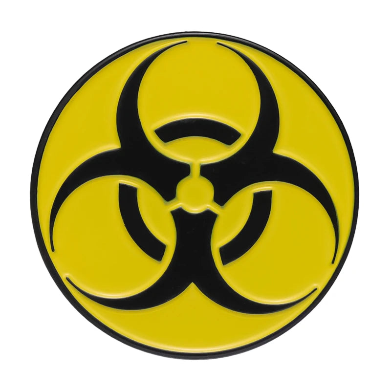 Radioactive Sign Brooch Radiation Symbol Nuclear Enamel Pin Attention! Backpack Metal Badges Lapel for Jewelry Wholesale Qme style 1