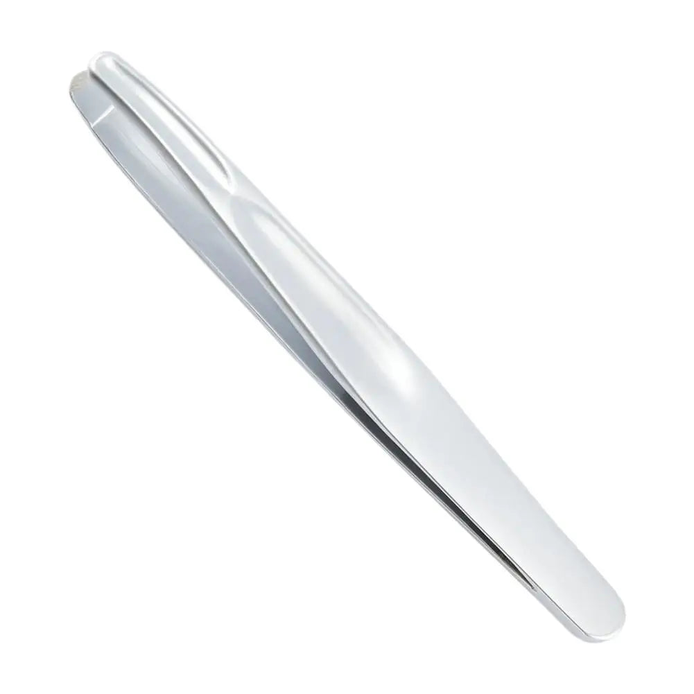 Premium Round Head Tweezers for Eyebrow & Facial Hair Removal Seamless Clips Short Hair Precision Beard Clip Qme slivery CN