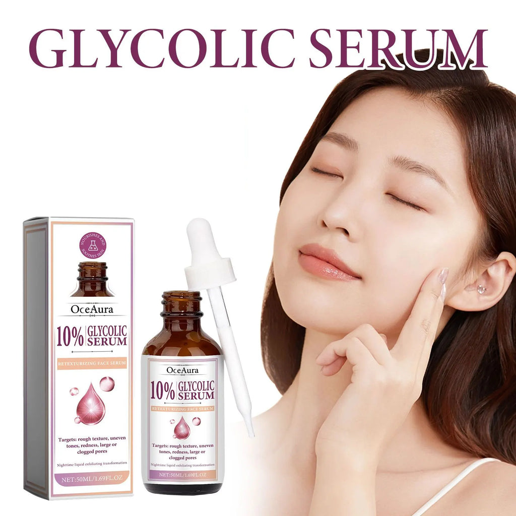 Glycolic Acid 10% Toning Solution Fade Fine Lines Firming Face Serum Improve Facial Dryness Redness Glycolic Acid Repair Essence Qme
