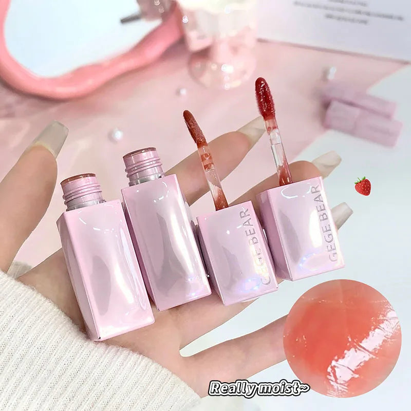 GEGE BEAR Hydrating Lip Oil Gloss Glass Shine Plumping Serum Qme