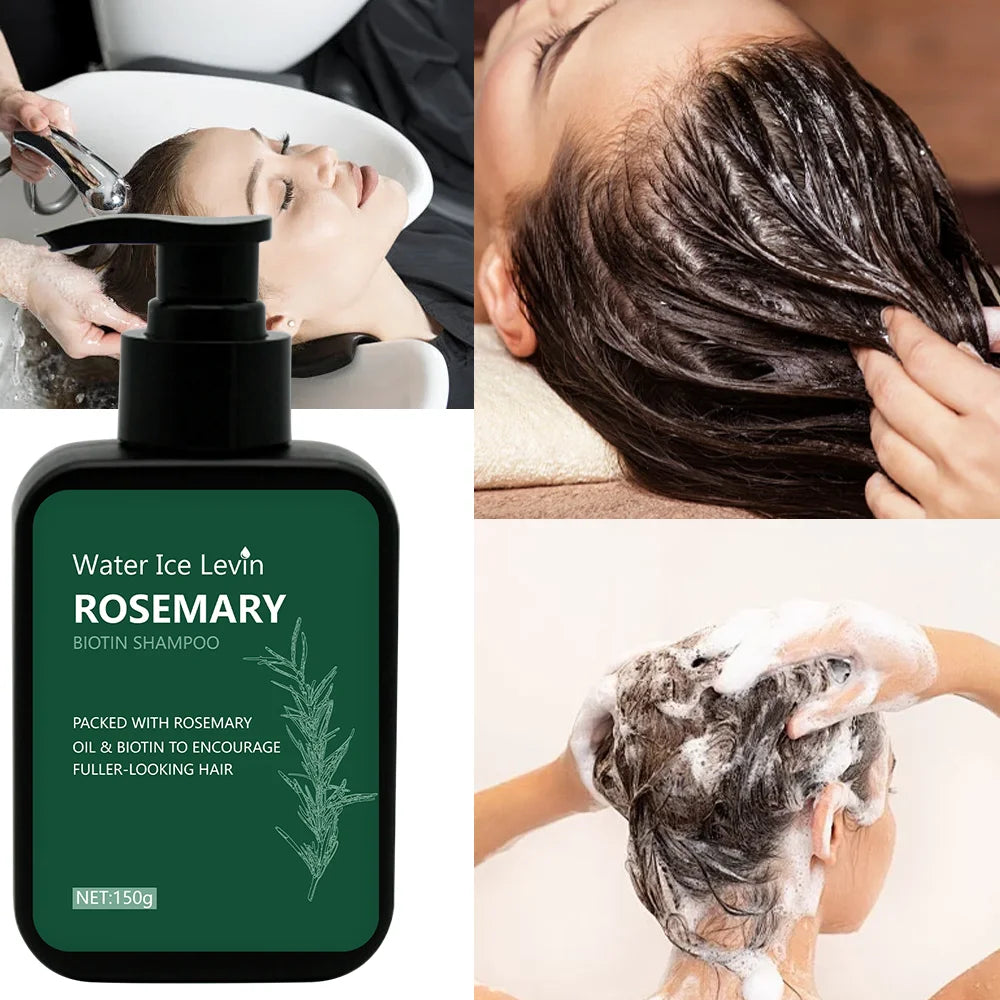 Rosemary Biotin Shampoo Hair Growth Deep Cleansing Scalp Care Oil Control Strengthening Hair Root Shampoo 150ml Qme