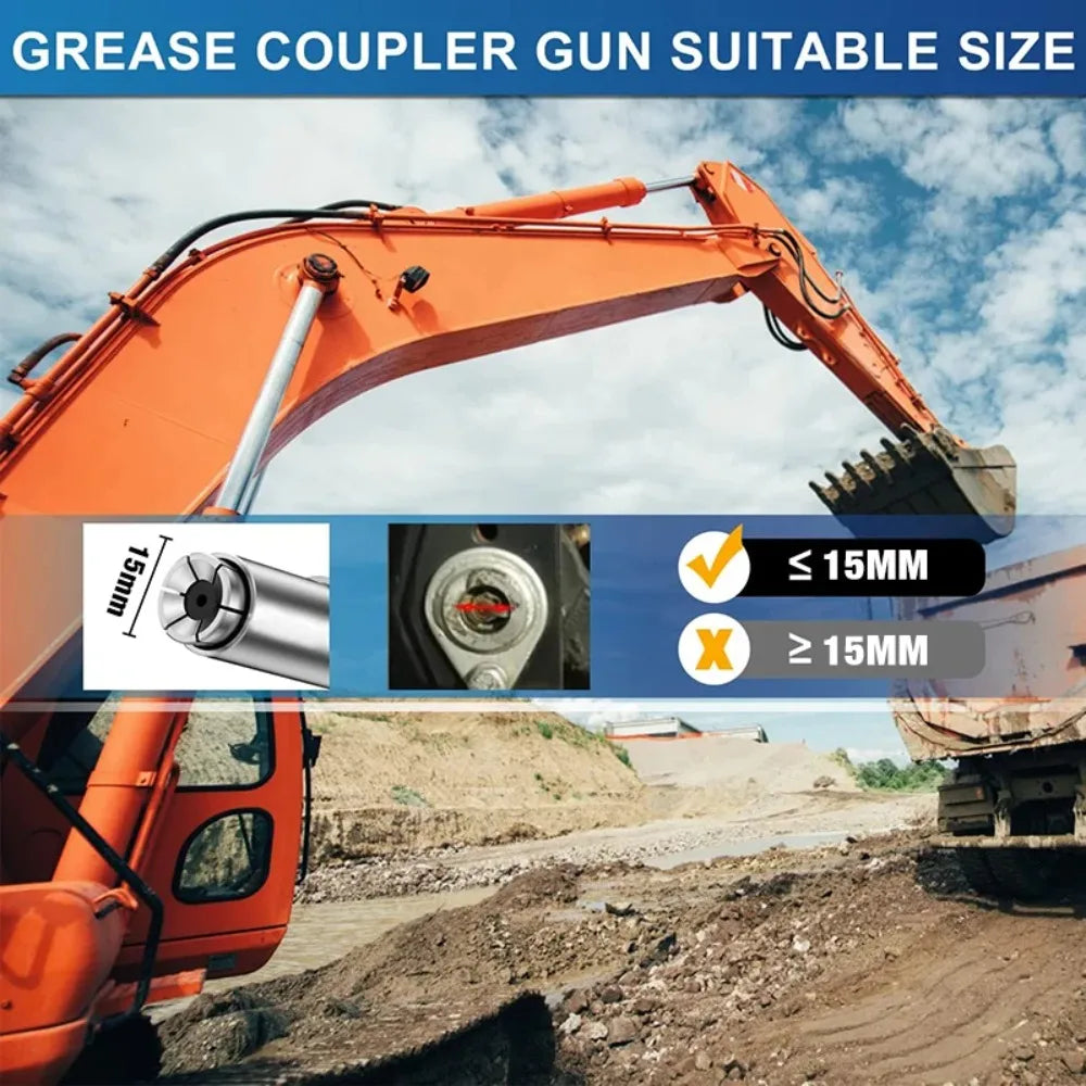 New 10000PSI Grease Gun Coupler Nozzle Hose Pump Syringe NPTI/8 Oil Pump Release Grease Nozzle Injector for Car Repair Tool Qme