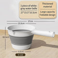 Foldable Water Bucket Essential Fishing Camping Travel Collapsible Qme one size Gray white