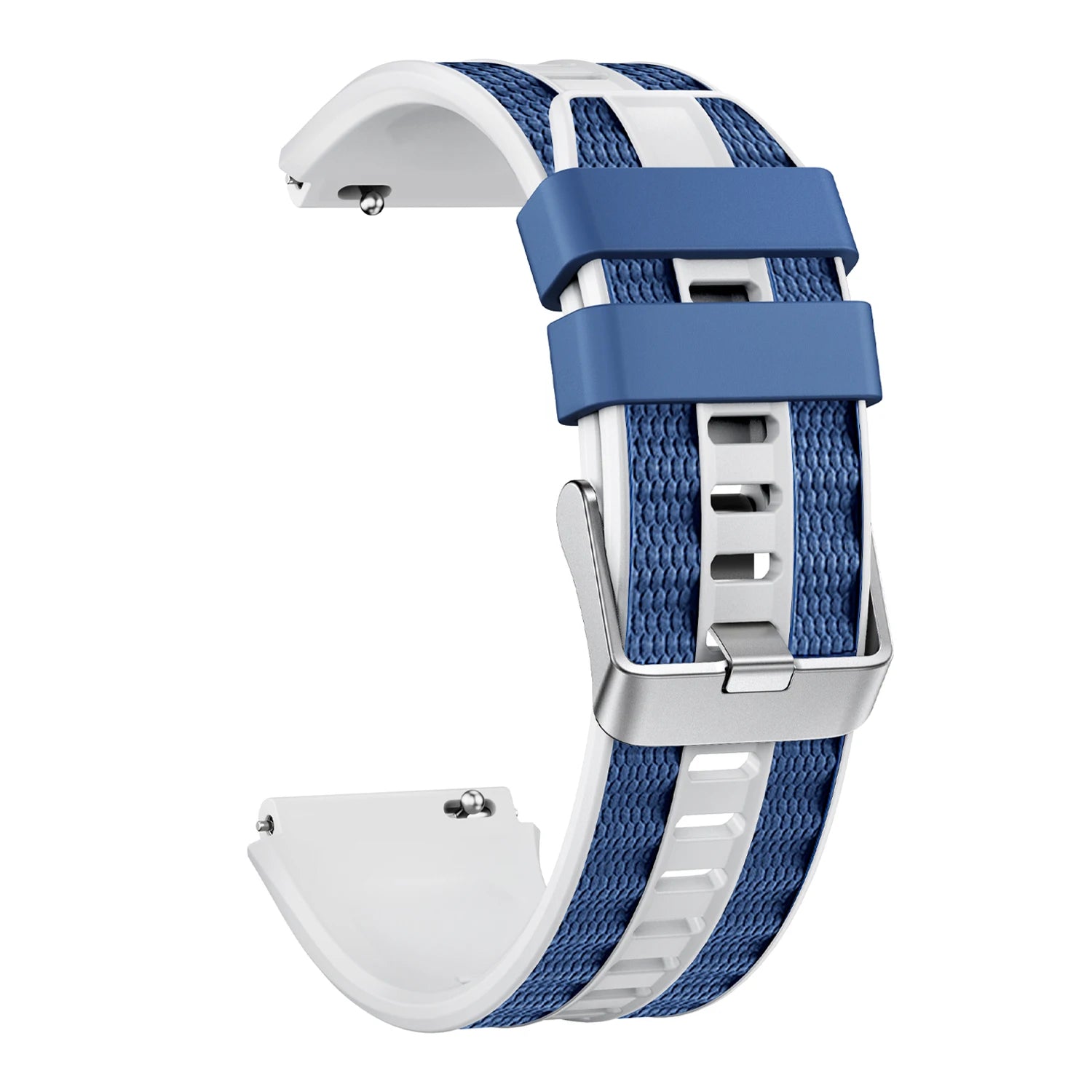 22mm Strap Suitable for Huawei Watch Ultimate 2 Soft and Durable Silicone Nylon Replacement Wristband for GT6 Pro GT5 46mm Qme White Blue for Huawei GT Runner