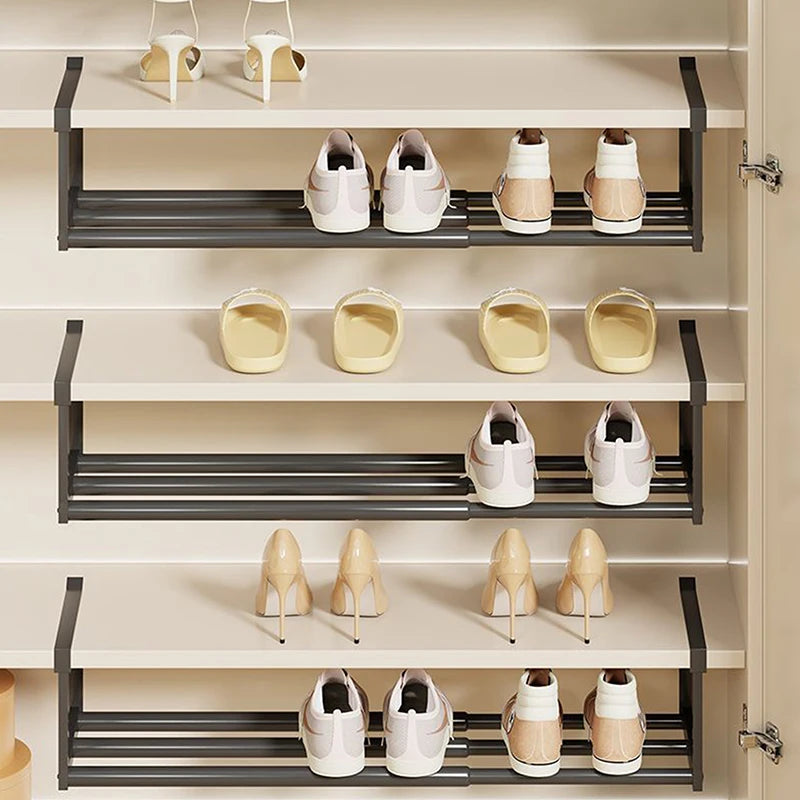 Adjustable Shoe Rack Space-saving Layered Organizer Home Cabinets Qme