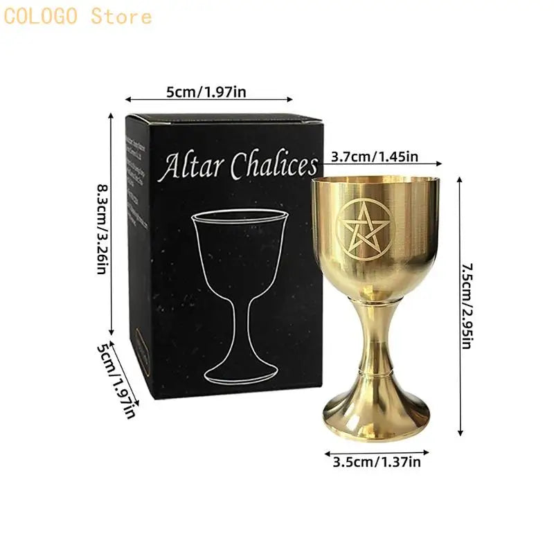 Ritual Cup Goblet Golden Ceremony Moon Fortune Telling Props Home Qme