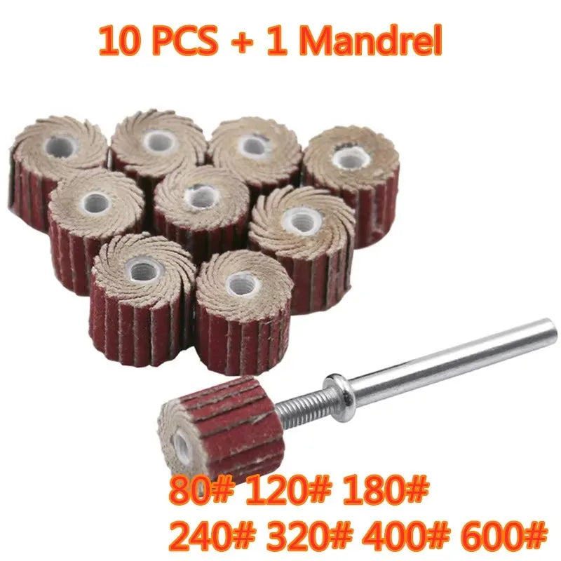 10PCS for Dremel Accessories Sandpaper Sander Board Polishing Wheel Sander Board Shutter Polishing Wheel for Rotating Tools Qme