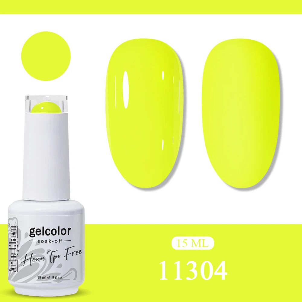 Arte Clavo Neon Rainbow Colors Gel Nail Polish Semi Permanent Art UV