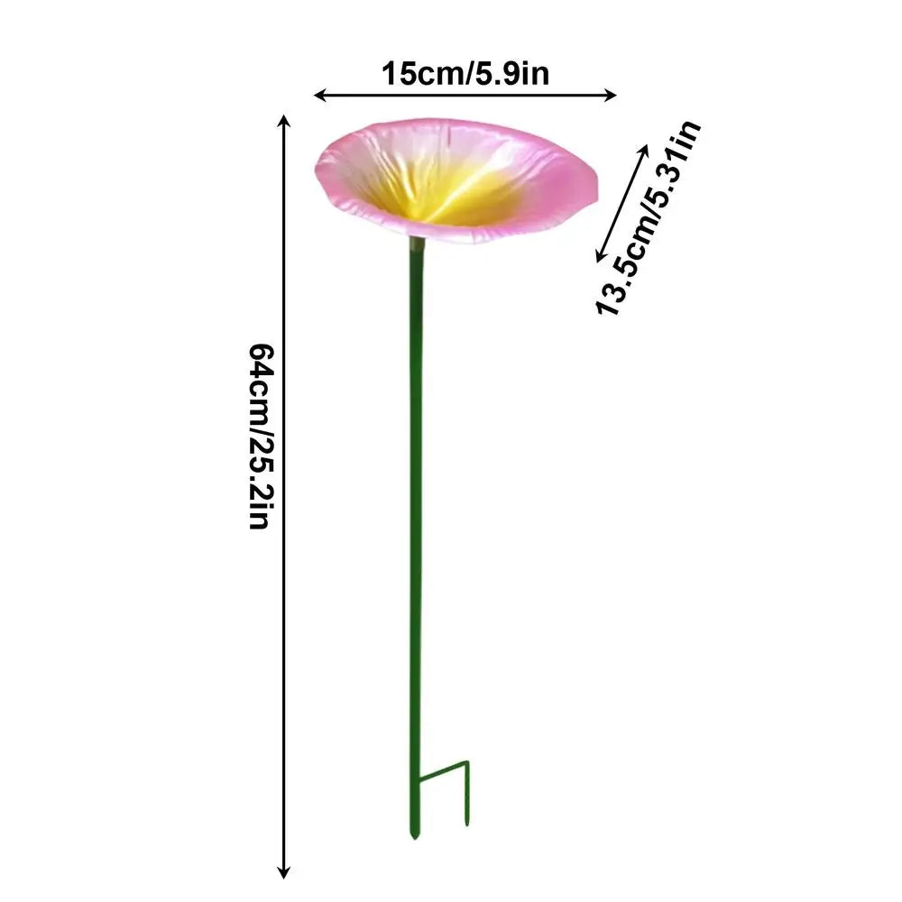 Outdoor Bird Bath Metal Tray Pole With Stake Bird Bath For Window Deck Patio Backyard Yard Balcony Railing Ground Pool Qme Pink China Mainland