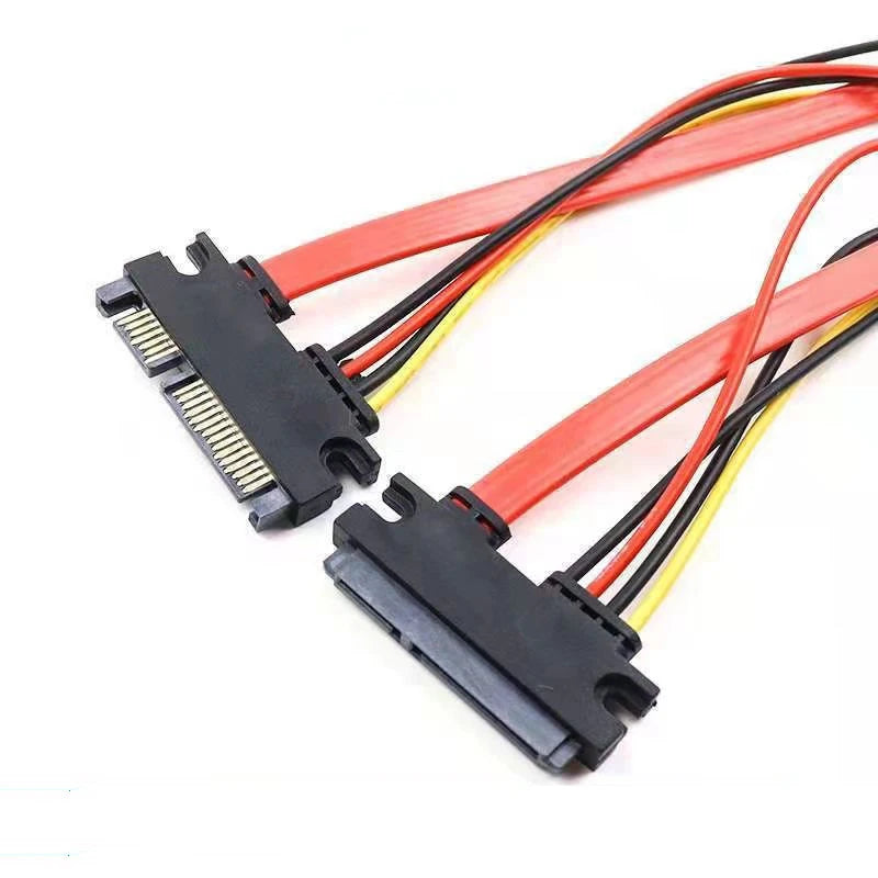 Sata 22 Pin Male Female Extension Cable 7+15 Data Power Combo Hard Qme