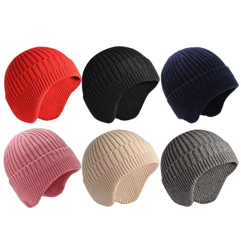Hot Sale Ear Protection Winter Hats Stylish Soft Beanie Hat For Men Women Classic Knit Earflap Hat Warm Cap With Ears Qme