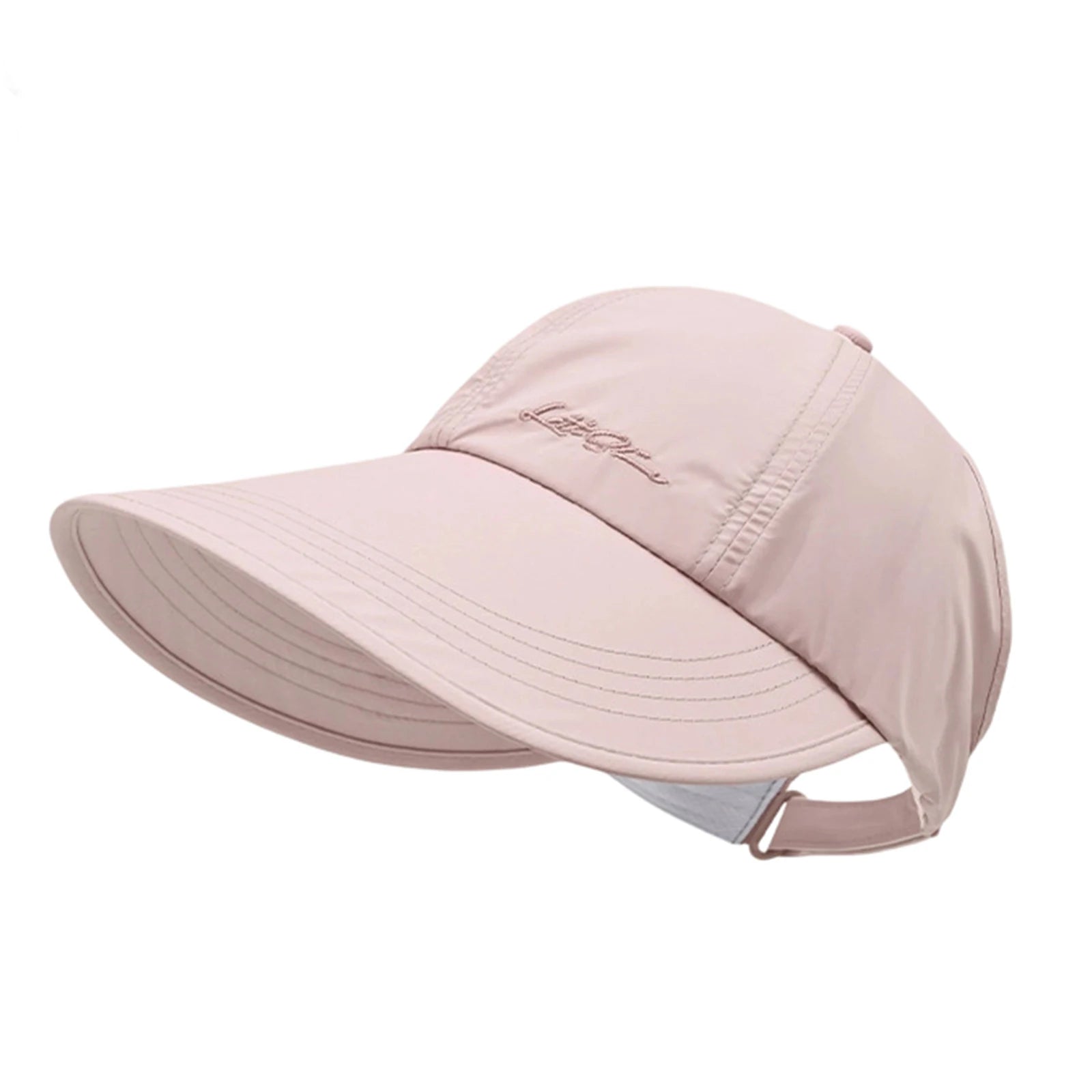 Men's and Women's Solid Color Baseball Caps Lightweight Wide Brimmed Outdoor Camping Hiking Caps Adjustable Buckle Sun Hats Qme Pink One Size