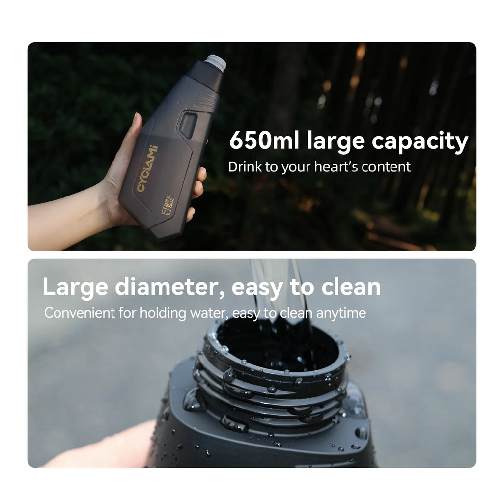 Aerodynamic Bike Water Bottle Set 650ML Lightweight Road Bike Frame Down Tube Riding Water Bottle Squeeze to Drink Design Qme