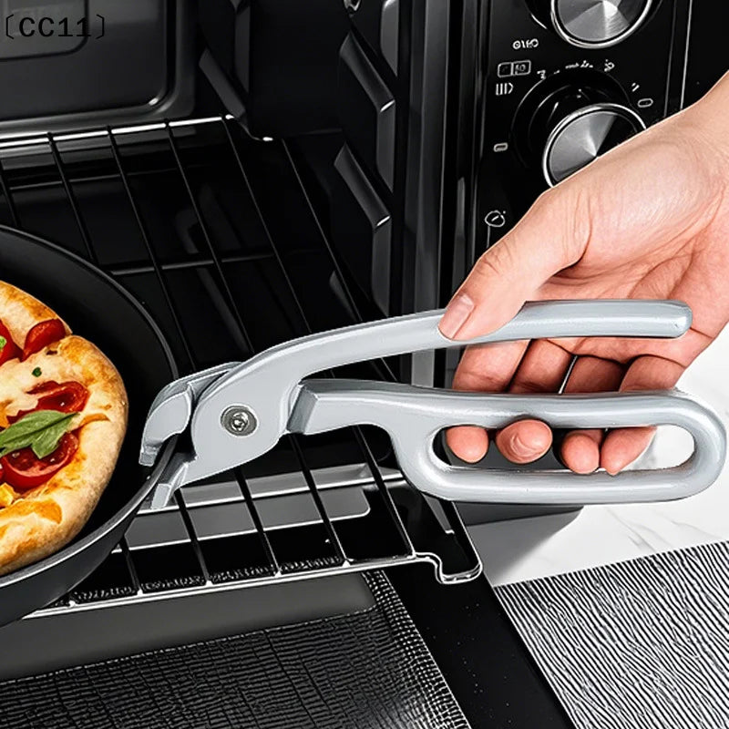Pizza Gripper Deep Pans Heavy Duty Cast Aluminum Pan Tongs Pulling Qme