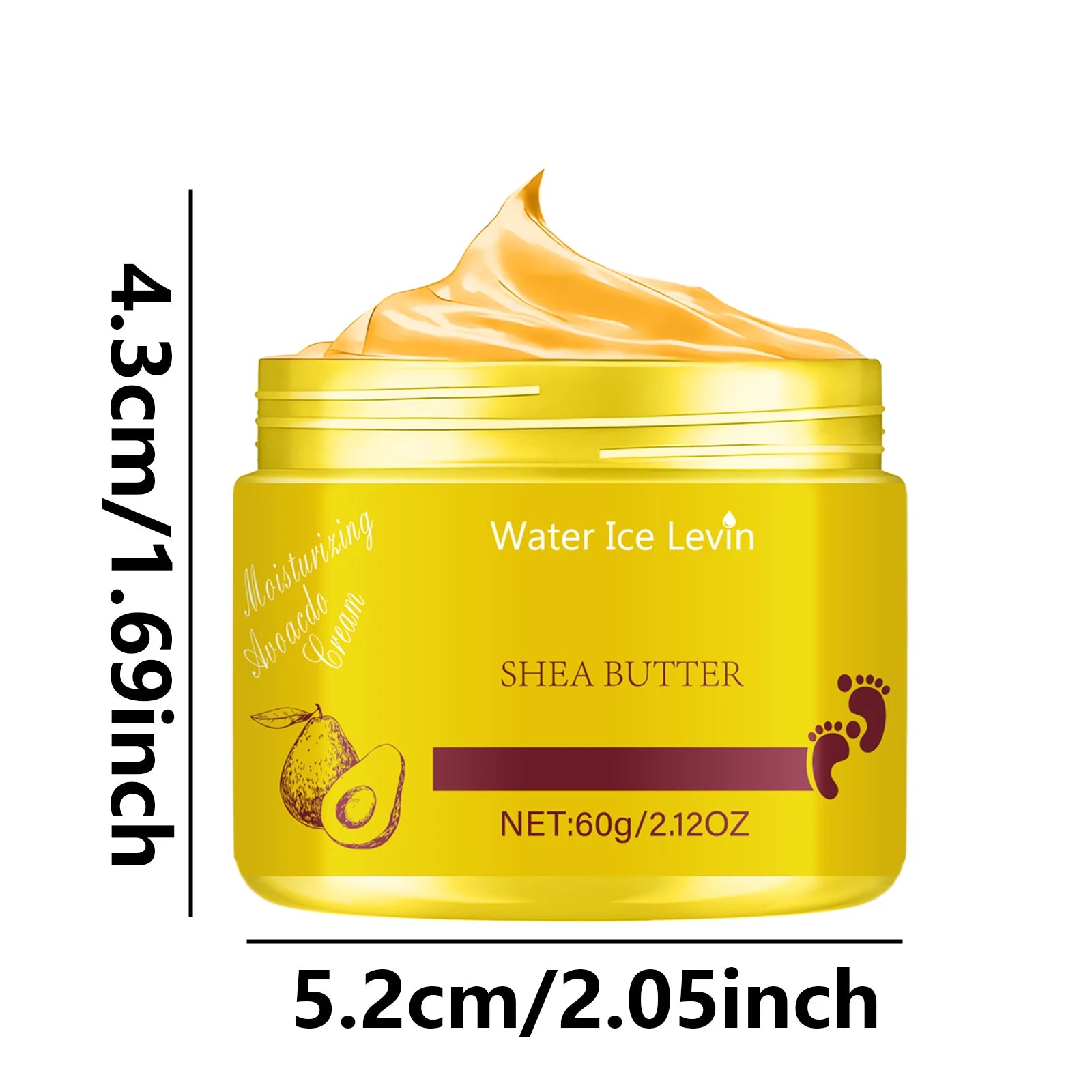 Water Ice Levin Shrando Pure Shea Butter 60g | Intense Moisture Lock | Skin Repair & Nourishment for All-Day Softness Qme