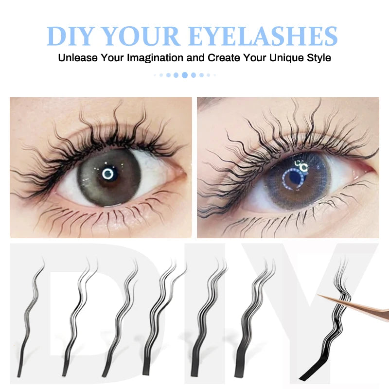 NATUHANA 3D Curly Wool Lashes Curl Eyelashes Fluffy Thick Fasle Qme