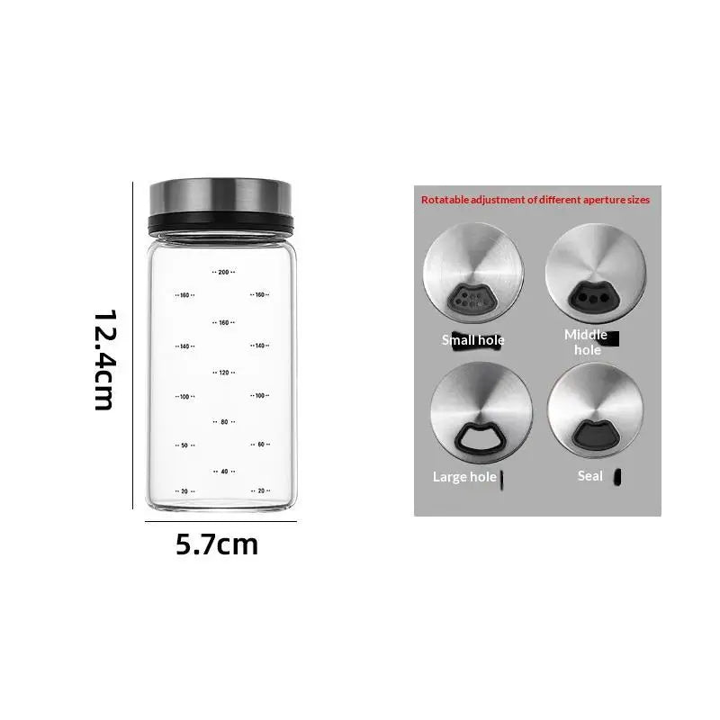 200 300 Borosilicate Glass Seasoning Can Salt Sesame Solid Condiment Qme 200ML