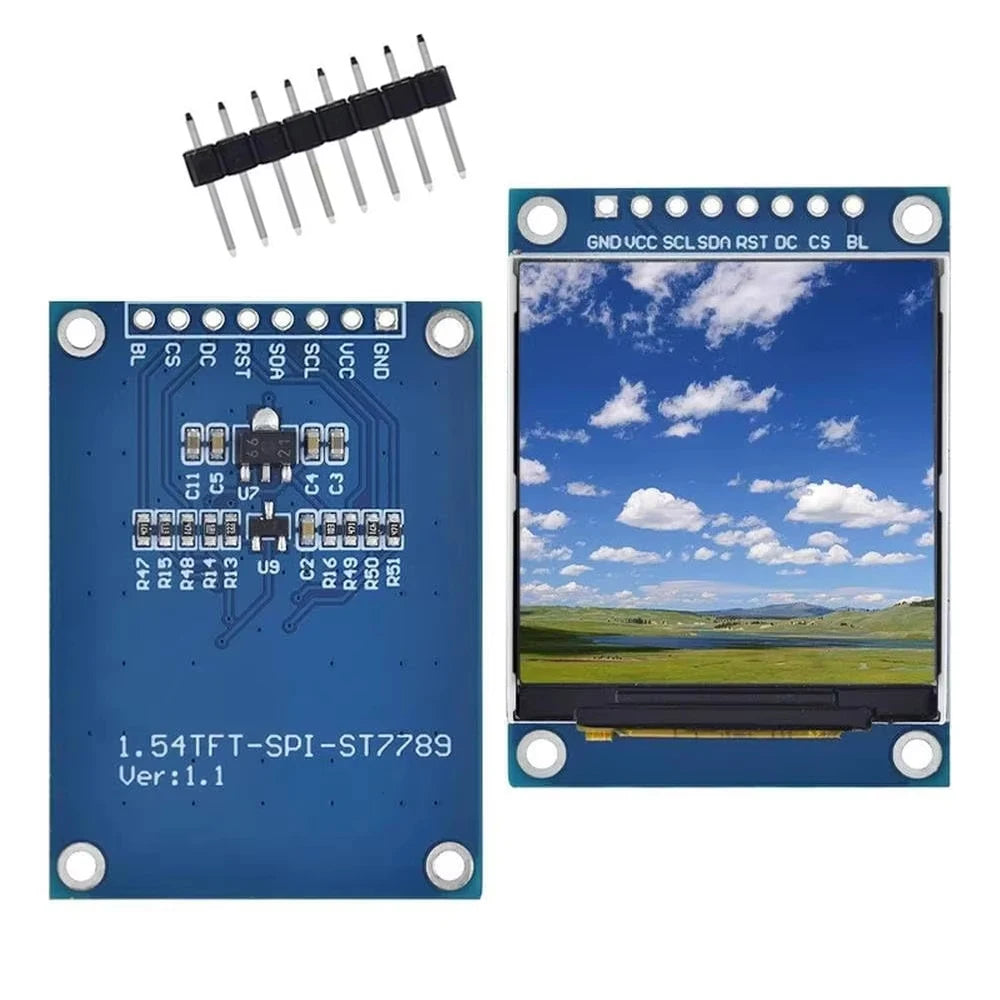 1.54 Inch 1.54" Full Color TFT Display Module HD IPS LCD LED Screen 240x240 SPI Interface ST7789 For Arduino Qme