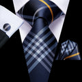 Hi-Tie Designer Orange Teal Striped Paisley Silk Wedding Tie For Men Necktie Hanky Cufflink Fashion Business Party Dropshipping Qme 4058-3367