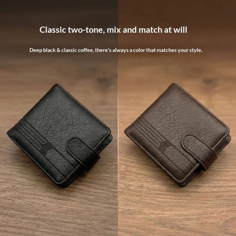 Men Wallets Leather Zipper Purse Man Slim Card Horders Male Short Qme