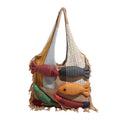 Creative Tassel Knitted Splicing Shoulder Bag Cute Little Fish Tote Qme A3