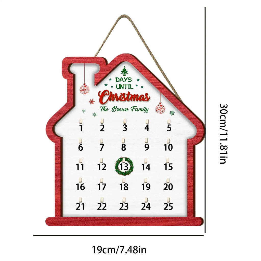 Christmas Calendar Advent 2025 Sign Home Decor Countdown Ornaments Qme