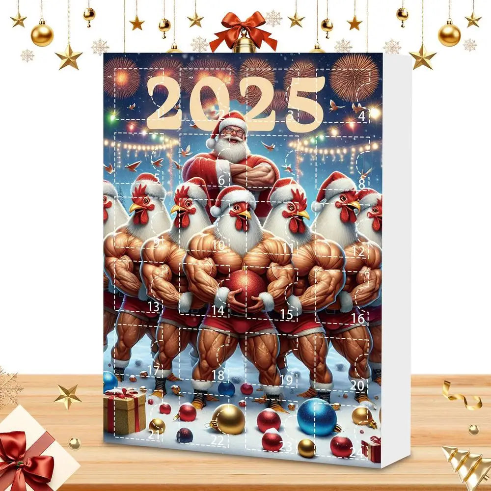 Advent Ornaments 24-Day Chicken Countdown Calendar 2025 2D Acrylic Qme D CN 24pcs