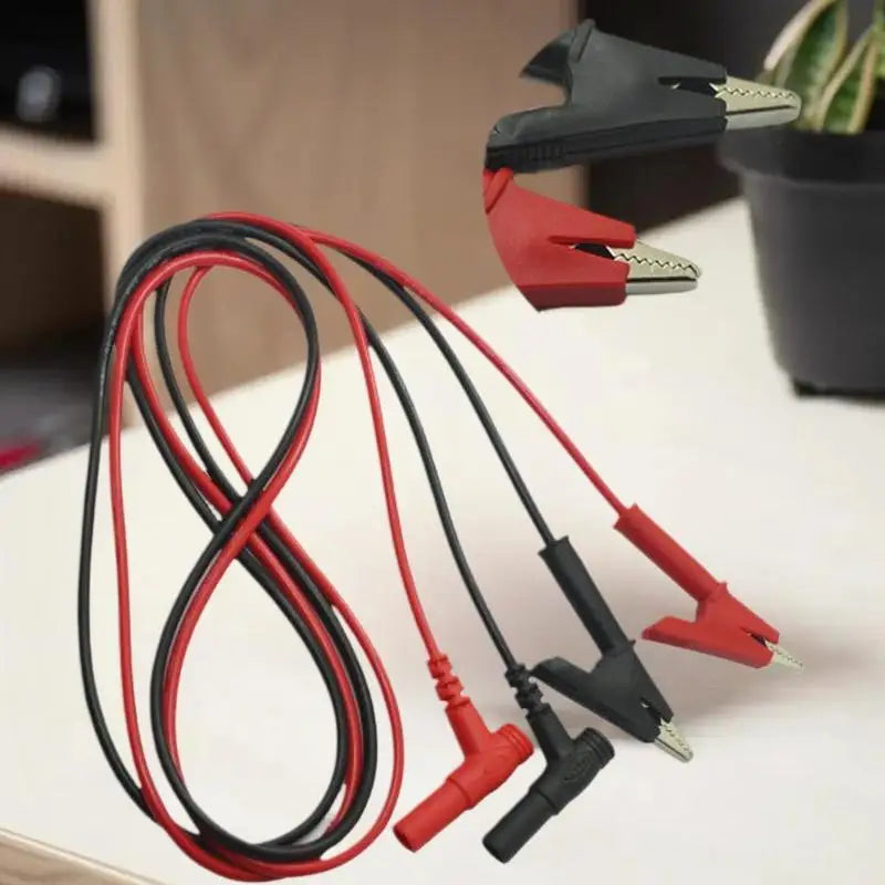 10A Crocodile Clip Electrical Test Lead Multimeter Testing Alligator Qme