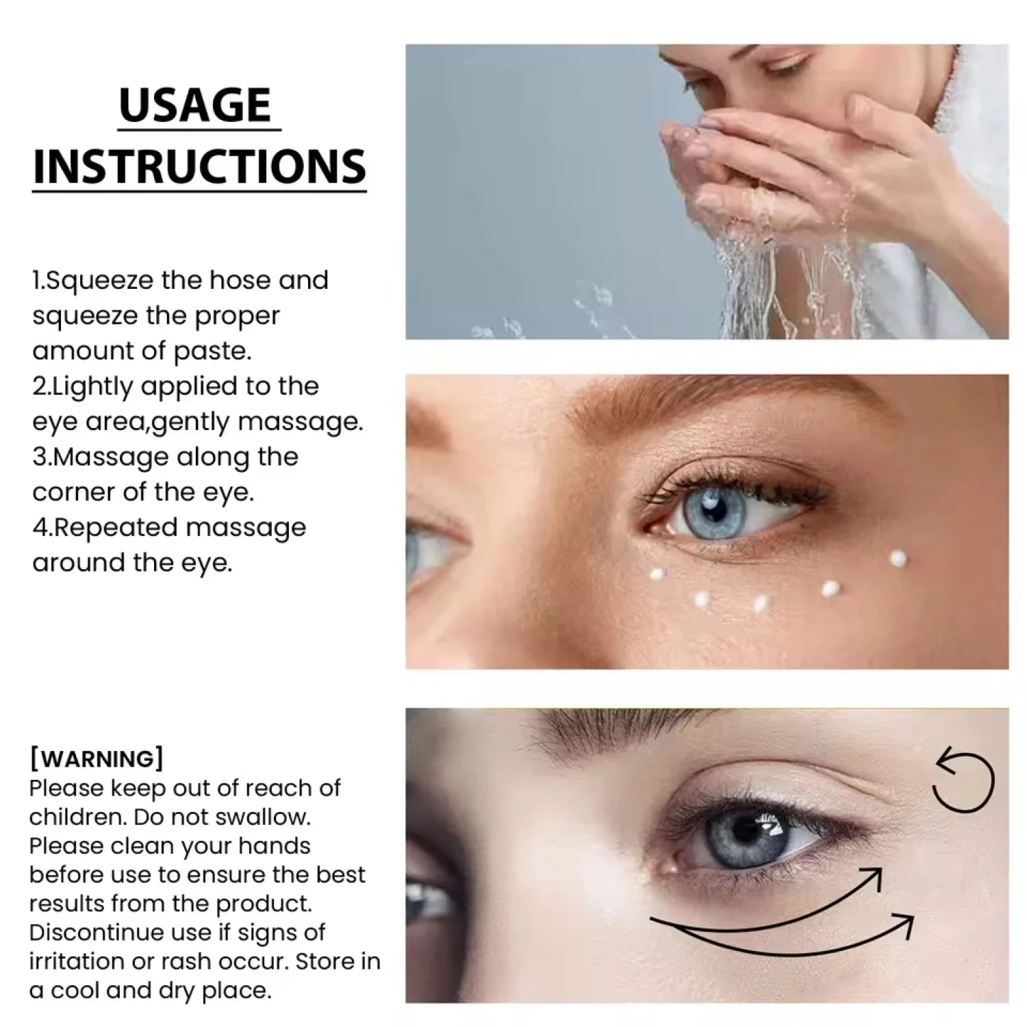 Bee Venom Tube Eye Cream, Lightweight Texture, Elegant Feel, Infuses Moisturizing Energy to the Skin Around the Eyes, Making the Eyes Appear Brighter, More Charming, and Radiant Qme