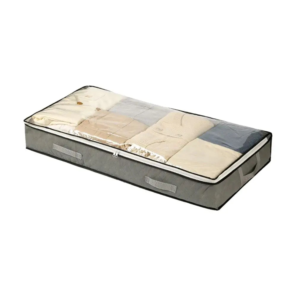 Foldable Underbed Storage Bags Closet Organizers Bins Bed Bottom Bag Qme grey