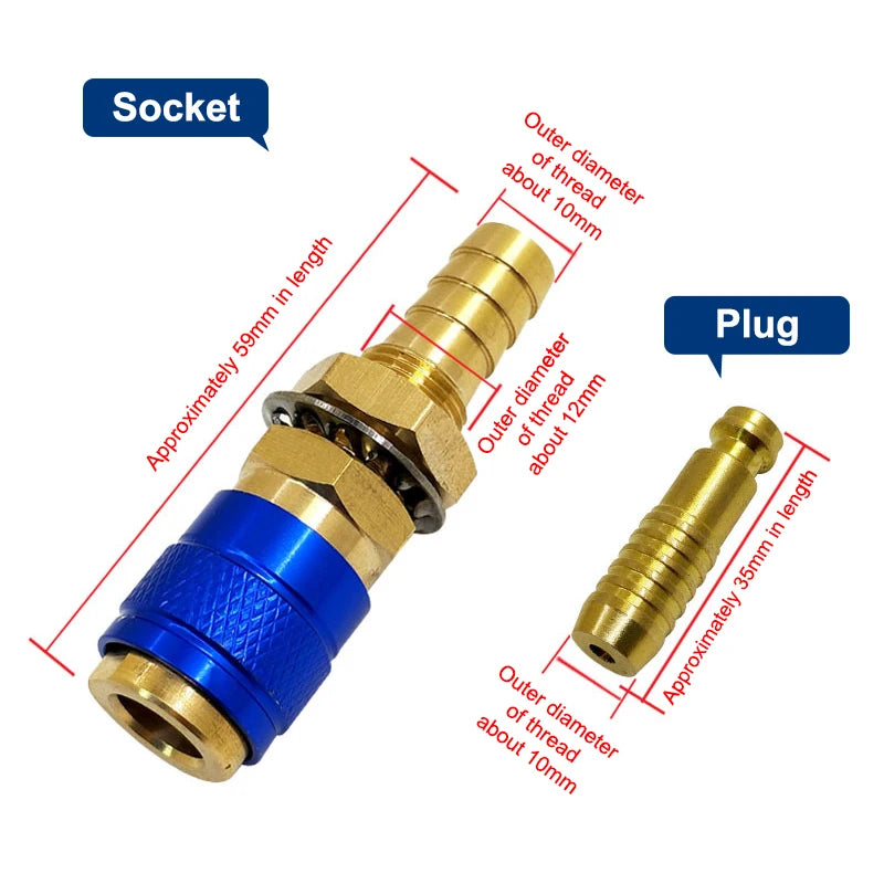 Cooled Gas Adapter Connector Clamp Welding Machine Quick Fitting Female Male Water MIG TIG Welding Torch Tools Welder. Qme C2