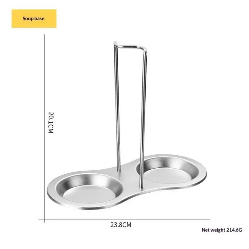 Stainless Steel Golden Ladle Holder Non Slip Stable Base Easy Clean Qme A1
