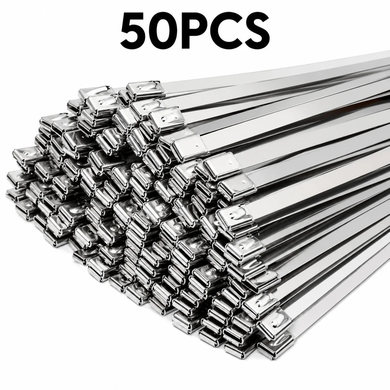 Rust Resistant Stainless Steel Cable Ties 20/50Pcs Strong Zip Straps For Machinery Auto Outdoor Wiring Binding And Fixing Qme 50PCS 4.6mmX300mm