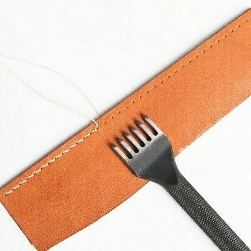 4Pcs DIY Leather Tools High-quality Leather Craft Tools Puncher Stitching And Punching Tool Set 1+2+4+6 Claw Leather Tool Set Qme