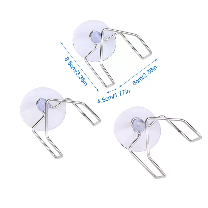 1/2/3Pcs Stainless Steel Drain Rack Suction Cup Cleaning Cloth Shelf Dish Drainer Sponge Holder Sink Kitchen Organizer Qme