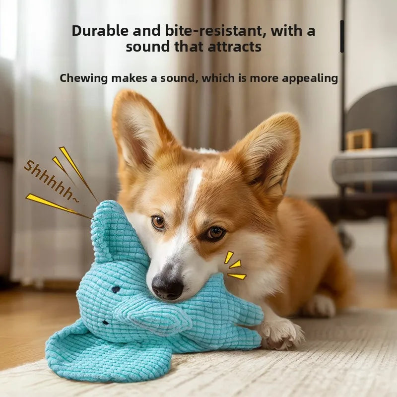 2-Piece Squeaky Plush Dog Toy,Soft Puppy Teething Chew Toy, Bite Resistant,Self-Play Companion for Small Medium Large Dogs Qme
