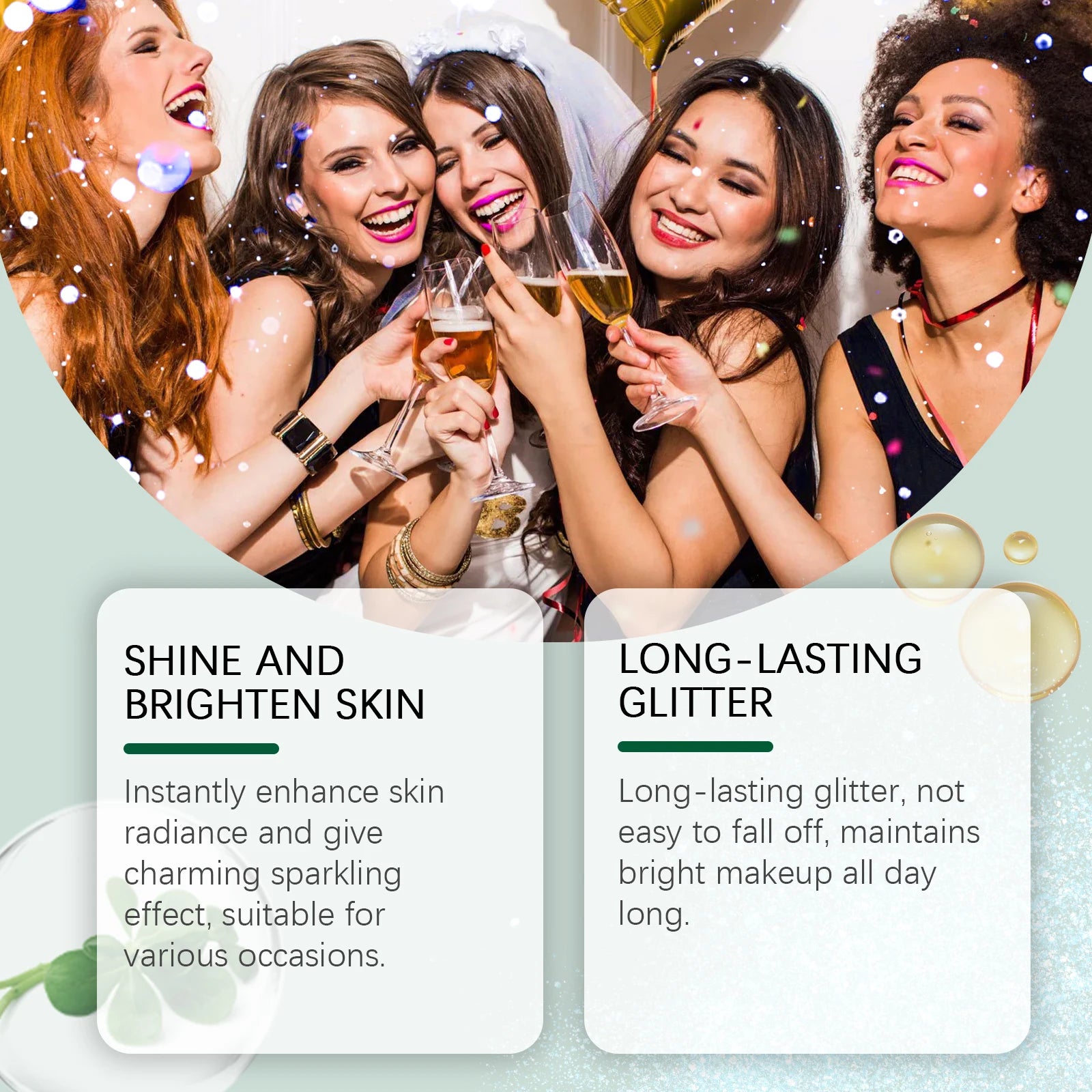 Shining Glitter Spray Fashion Highlighter Powder Spray for Hair Body Clothing Lasting Radiant Glow for Christmas Holiday Party Qme