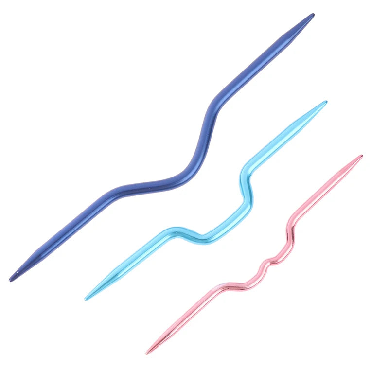 3Pcs/lot Curved Crochet Hooks Aluminum Knitting Needles Pins For Scarf Sweater Twist Weaving Sewing Stitch Knit Tools Qme