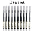 10PCS High Quality Needle Type Gel Pens Black Blue Red Ink Straight Liquid Pen Kawaii Stationery School & Office Supplies Qme 10pcs Black