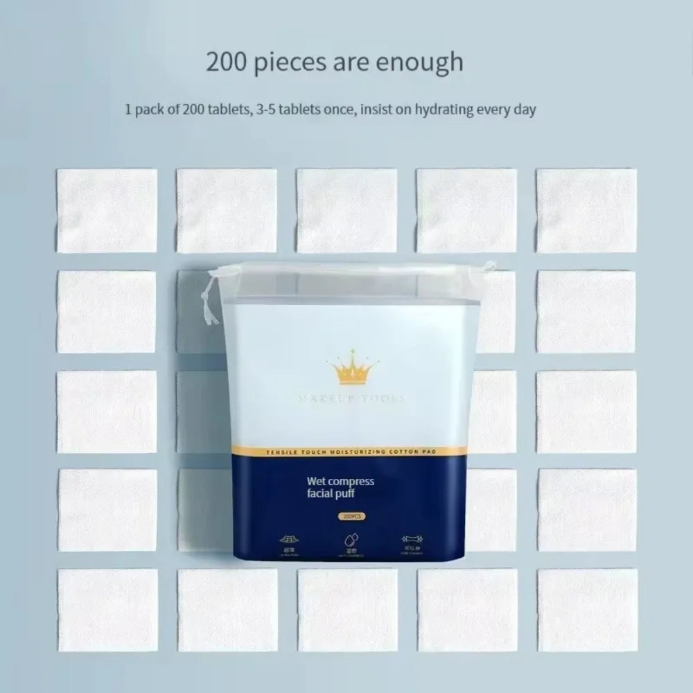 Stretchable Cotton Pads Soft Pre-makeup Cleansing Wet Dry Use Qme