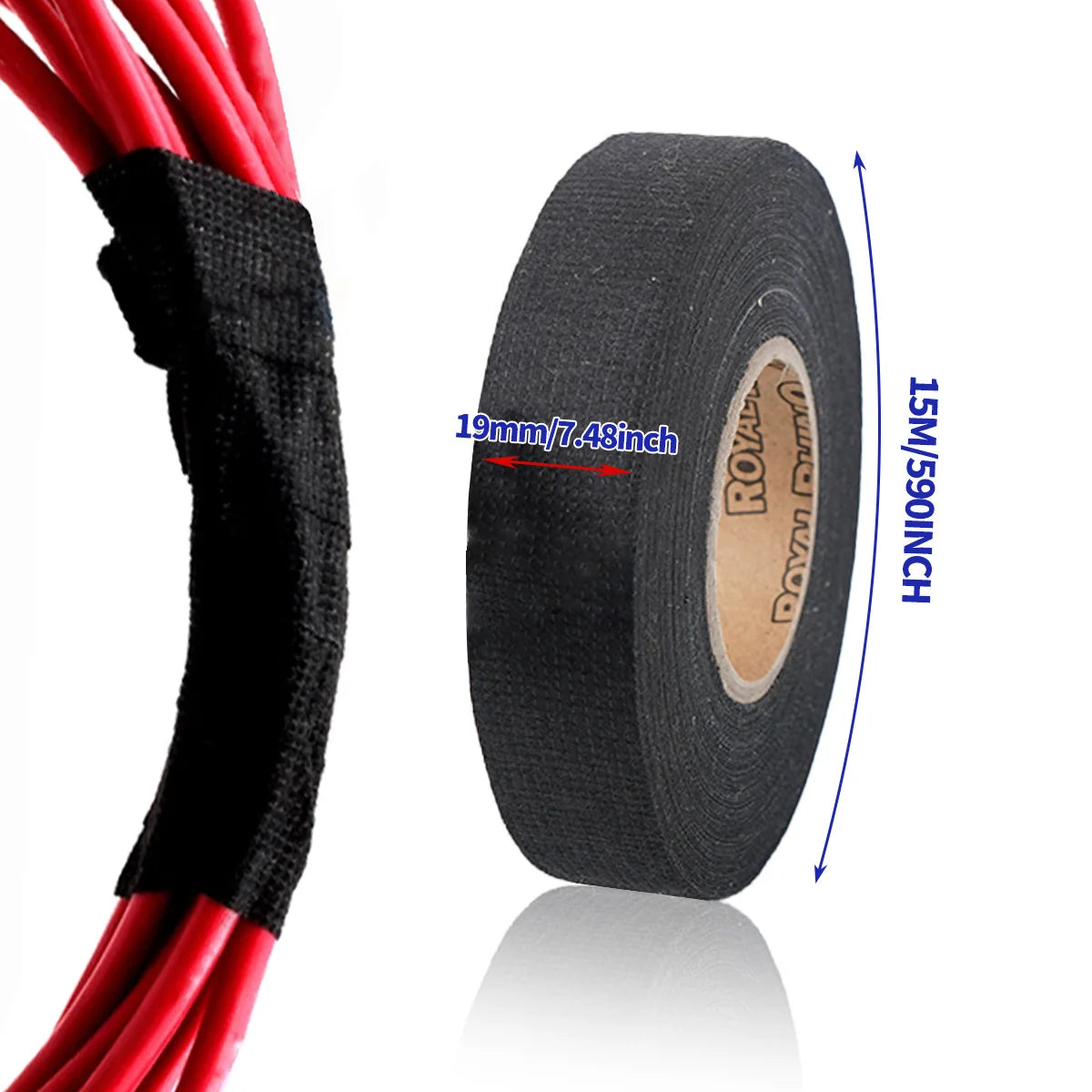 High-Temperature Resistant Velvet Cloth Tape - Shock Absorbing & Soundproofing Super Adhesive Electrical Insulation Tape Qme Width 19mm 15m