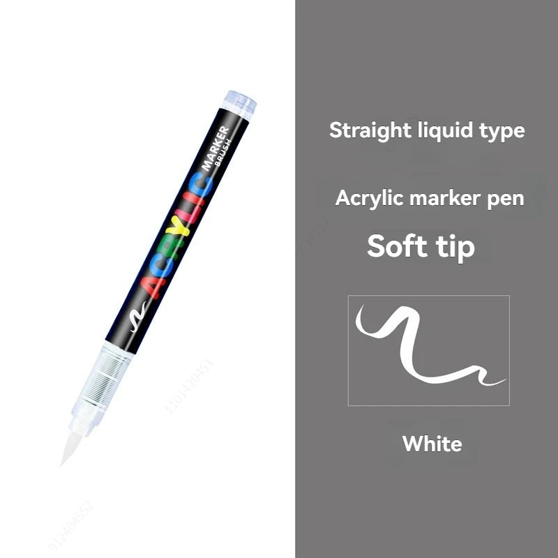 12 Black/White Acrylic Markers Soft Head Markers Painted Wood Ceramic Festival DIY Box Gfit Marker Set Festival Art Supply Qme