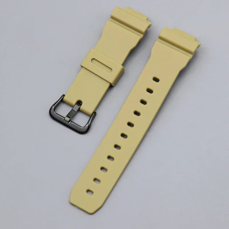 Silicone Watch Band for Casioak DW6900 Series GW-6900A G-6900B GLX-6900GB GLS-6900 Strap DIY Accessories Replacement Bracelet Qme KhakiB DW6900 Series