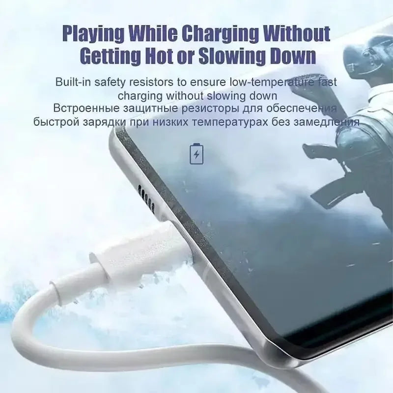 2PCS 6A Super Fast Charging 120W USB-C Data Cable for Huawei Honor Android 66W LeEco Charger Cord Qme